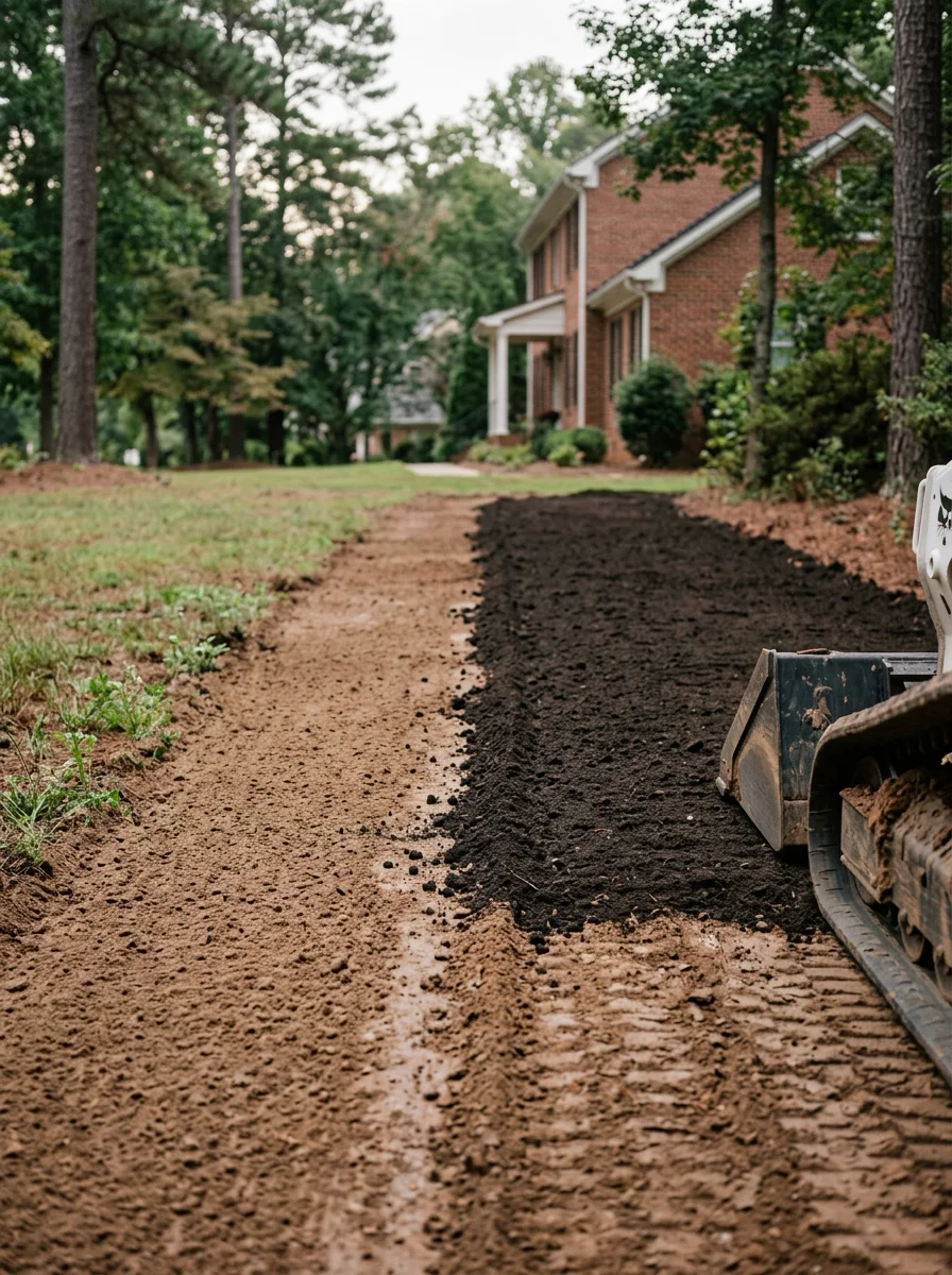Detail shot of finished work on a Raleigh property showing quality craftsmanship.